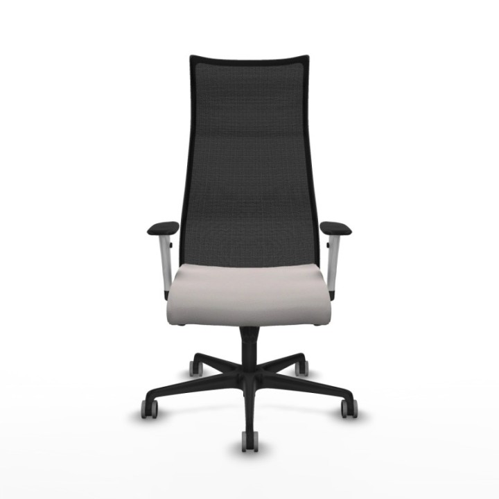 Albacete malla sincro malla negra similpiel blanco brazos blancos base nailon ruedas 65mm engomadas