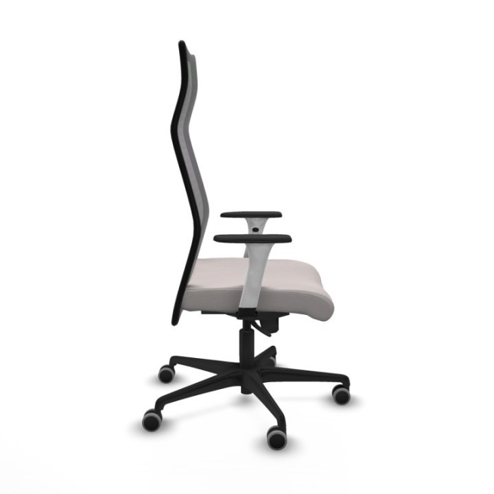 Albacete malla sincro malla negra similpiel blanco brazos blancos base nailon ruedas 65mm engomadas