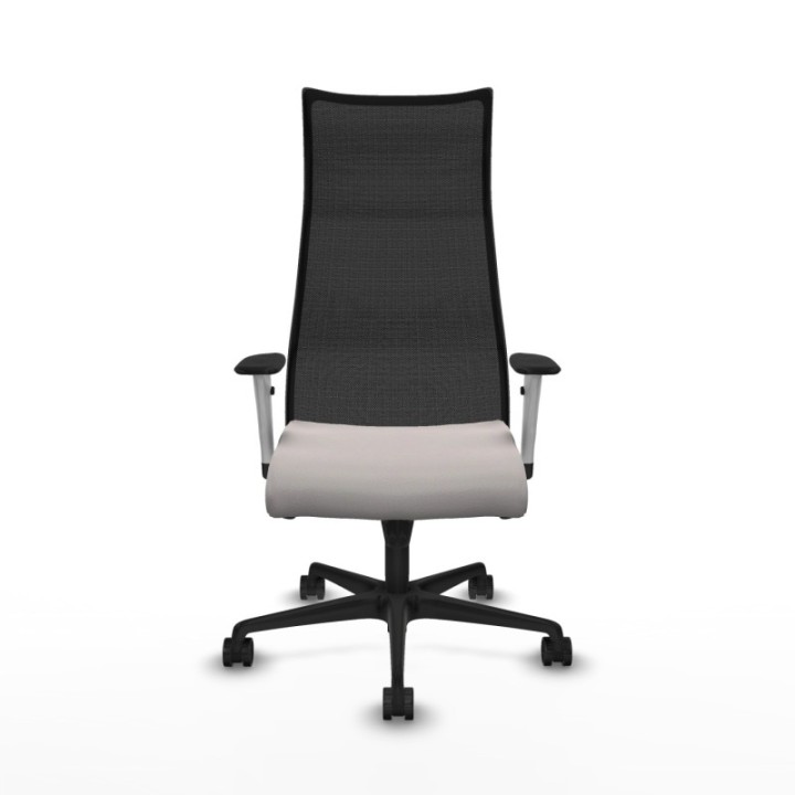 Albacete malla sincro malla negra similpiel blanco brazos blancos base nailon ruedas 65 mm nailon