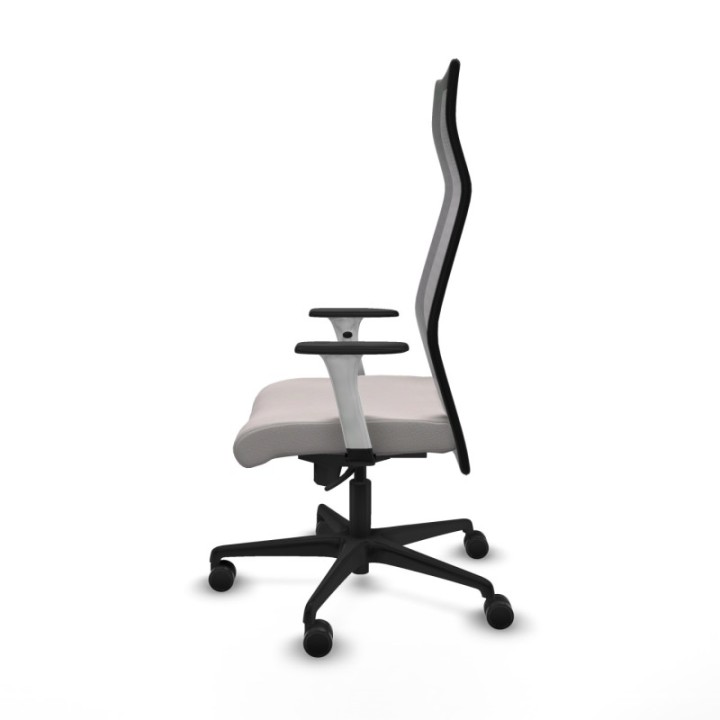 Albacete malla sincro malla negra similpiel blanco brazos blancos base nailon ruedas 65 mm nailon