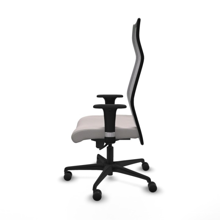 Albacete malla sincro malla negra similpiel blanco brazos 1D base nailon ruedas 65 mm nailon