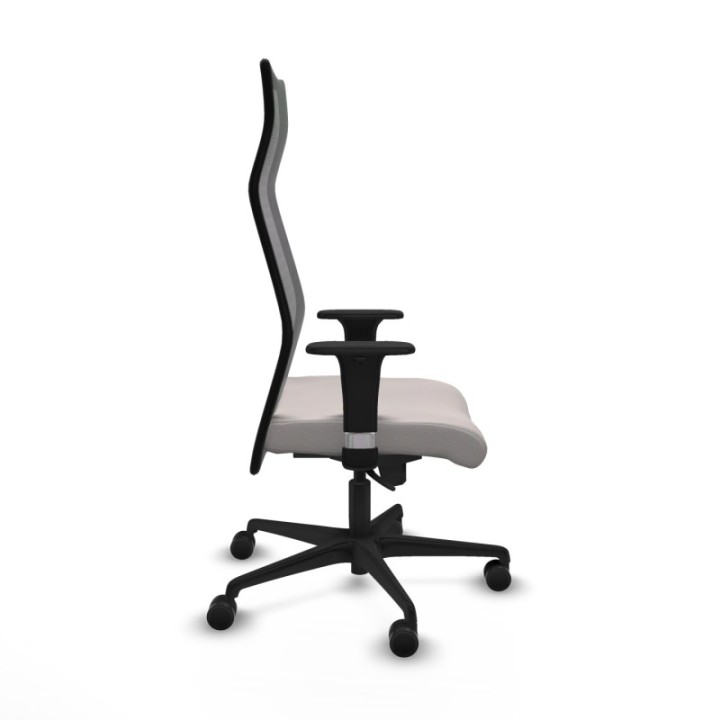 Albacete malla sincro malla negra similpiel blanco brazos 1D base nailon ruedas 65 mm nailon