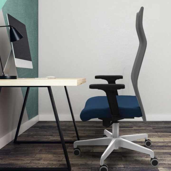 Albacete malla sincro malla negra similpiel blanco brazos 2D base blanca ruedas 65mm engomadas