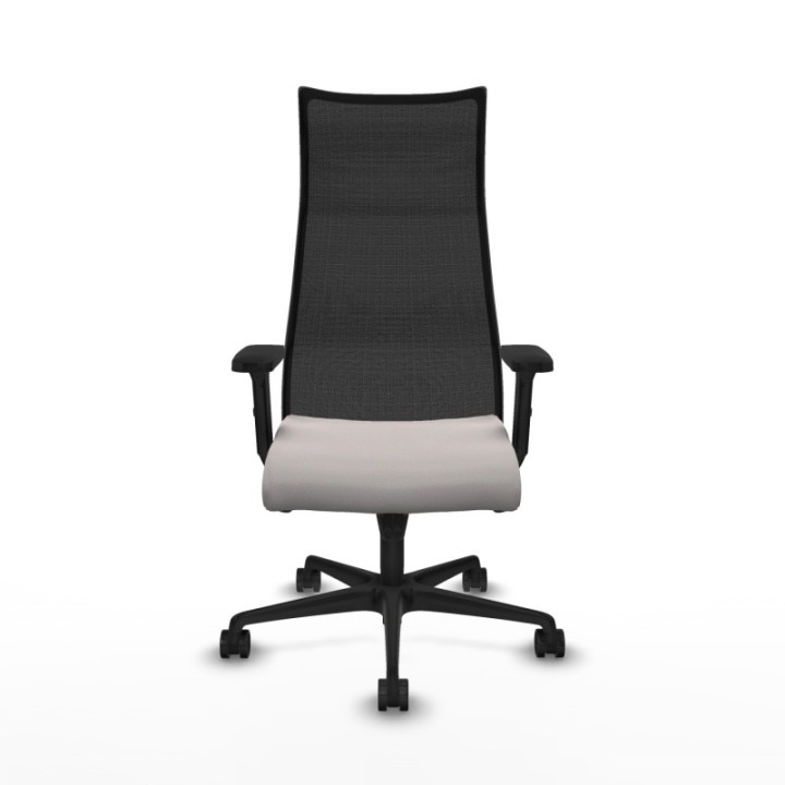 Albacete malla sincro malla negra similpiel blanco brazos 2D base nailon ruedas 65 mm nailon