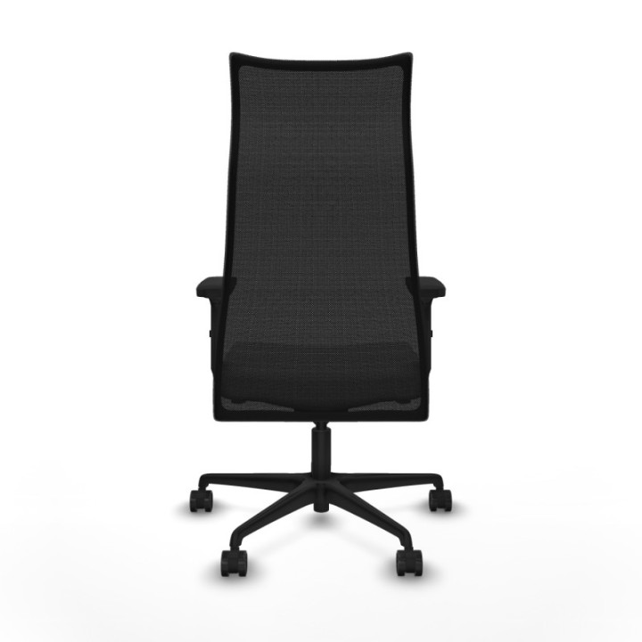 Albacete malla sincro malla negra similpiel blanco brazos 2D base nailon ruedas 65 mm nailon