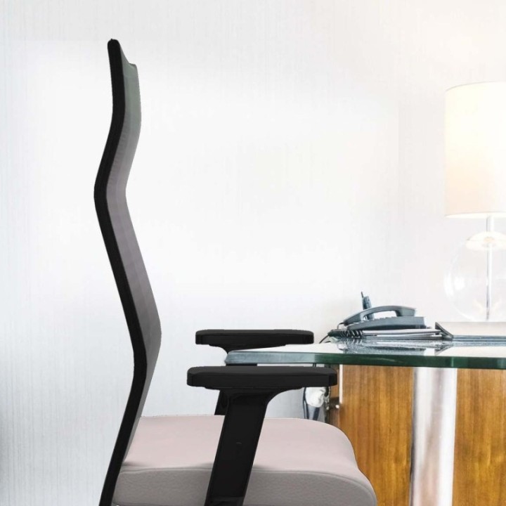 Albacete malla sincro malla negra similpiel blanco brazos 2D base nailon ruedas 65 mm nailon