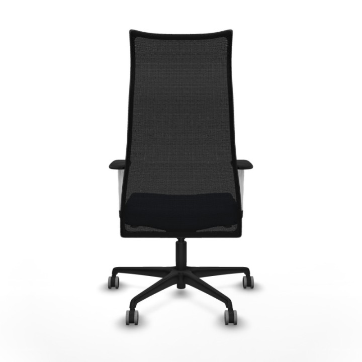 Albacete malla sincro malla negra similpiel azul marino brazos blancos base nailon ruedas 65mm engomadas