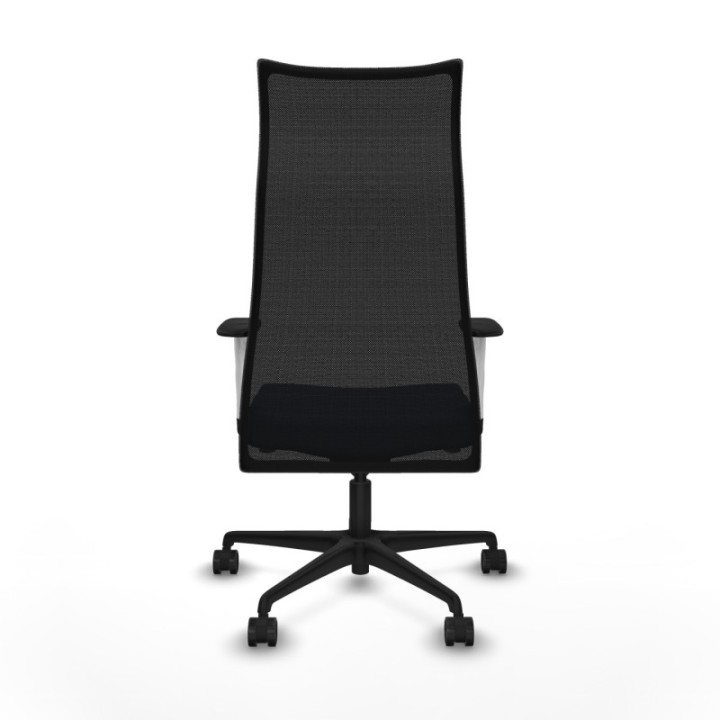 Albacete malla sincro malla negra similpiel azul marino brazos blancos base nailon ruedas 65 mm nailon