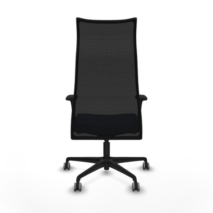 Albacete malla sincro malla negra similpiel azul marino brazos 1D base nailon ruedas 65mm engomadas