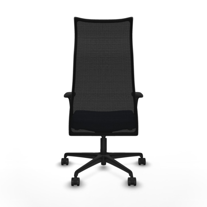 Albacete malla sincro malla negra similpiel azul marino brazos 1D base nailon ruedas 65 mm nailon