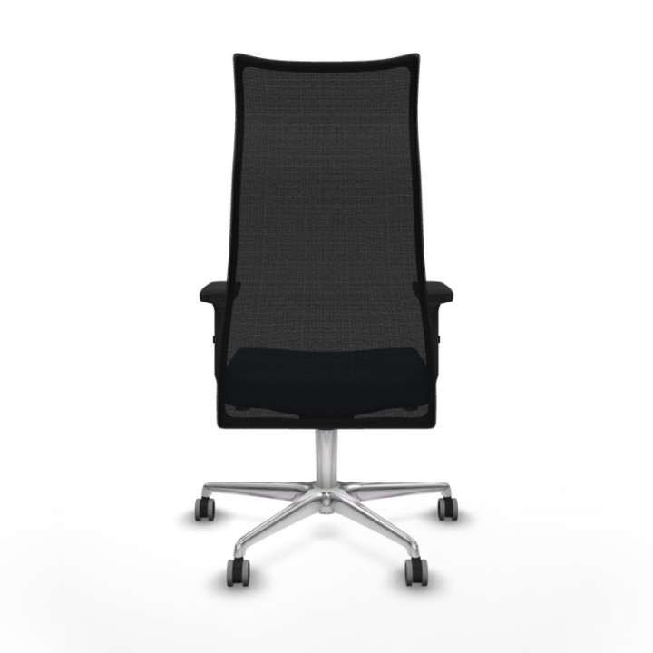 Albacete malla sincro malla negra similpiel azul marino brazos 2D base aluminio ruedas 65mm engomadas