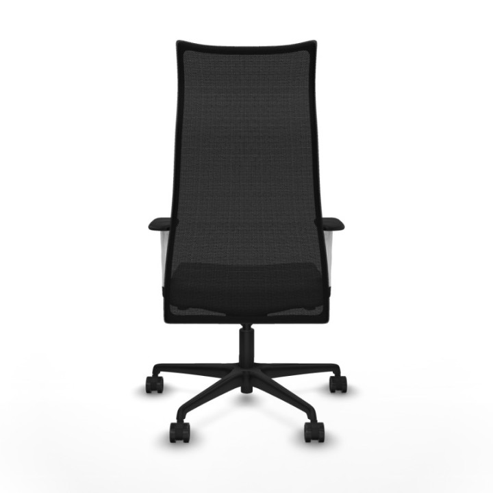 Albacete malla sincro malla negra similpiel gris brazos blancos base nailon ruedas 65 mm nailon