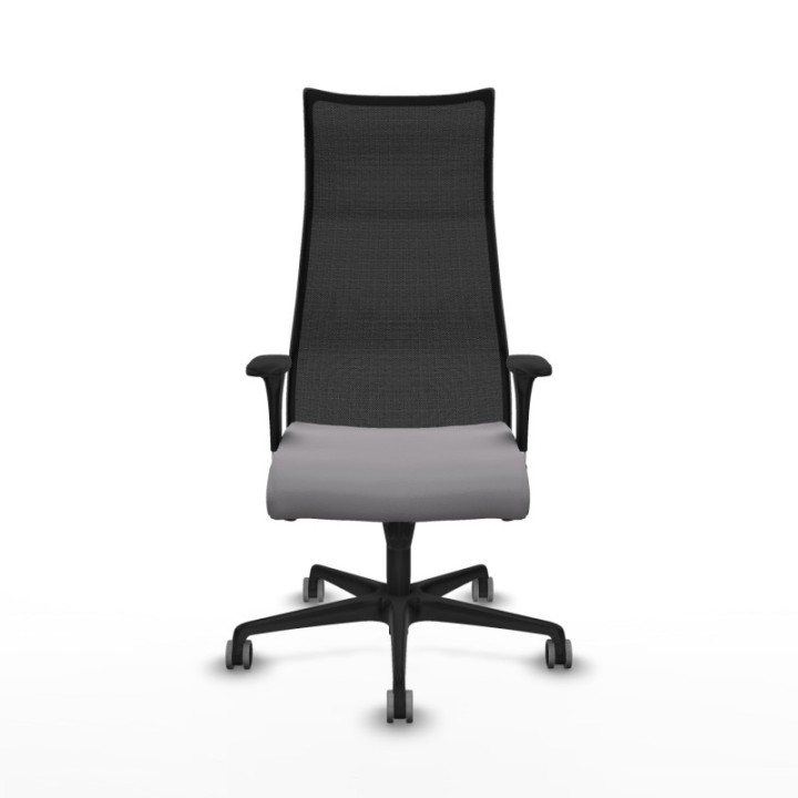 Albacete malla sincro malla negra similpiel gris brazos 1D base nailon ruedas 65mm engomadas