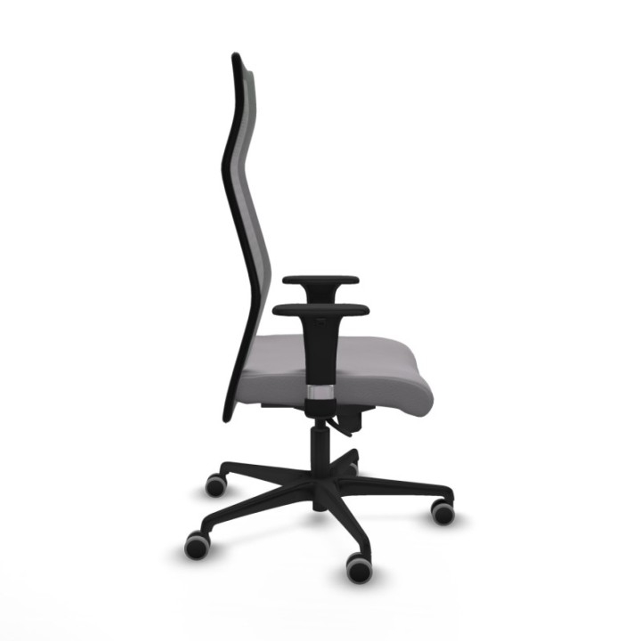 Albacete malla sincro malla negra similpiel gris brazos 1D base nailon ruedas 65mm engomadas