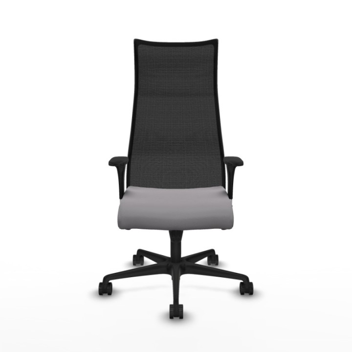 Albacete malla sincro malla negra similpiel gris brazos 1D base nailon ruedas 65 mm nailon