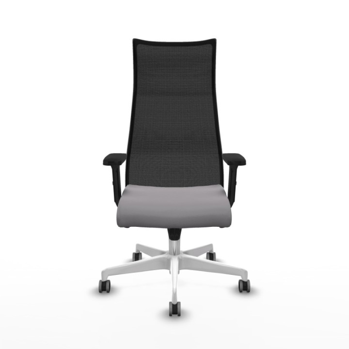 Albacete malla sincro malla negra similpiel gris brazos 2D base blanca ruedas 65mm engomadas