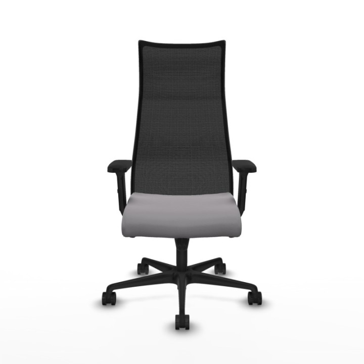 Albacete malla sincro malla negra similpiel gris brazos 2D base nailon ruedas 65 mm nailon