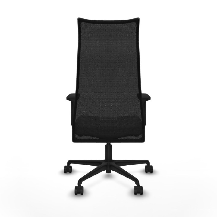 Albacete malla sincro malla negra similpiel gris brazos 2D base nailon ruedas 65 mm nailon