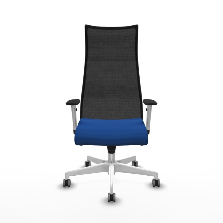 Albacete malla sincro malla negra similpiel azul brazos blancos base blanca ruedas 65mm engomadas