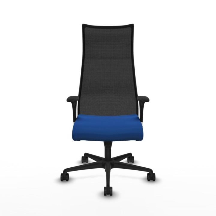 Albacete malla sincro malla negra similpiel azul brazos 1D base nailon ruedas 65 mm nailon