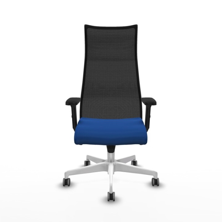 Albacete malla sincro malla negra similpiel azul brazos 2D base blanca ruedas 65mm engomadas