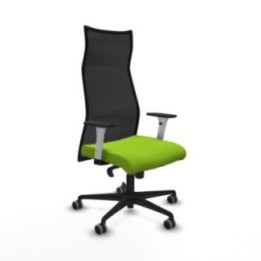 Albacete malla sincro malla negra similpiel pistacho brazos blancos base nailon ruedas 65mm engomadas