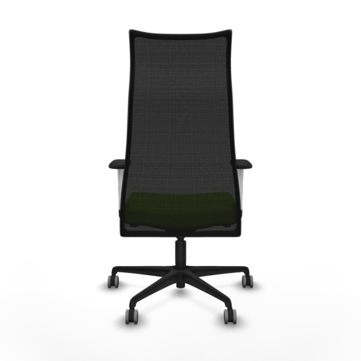 Albacete malla sincro malla negra similpiel pistacho brazos blancos base nailon ruedas 65mm engomadas