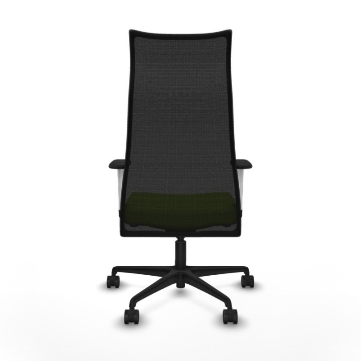 Albacete malla sincro malla negra similpiel pistacho brazos blancos base nailon ruedas 65 mm nailon