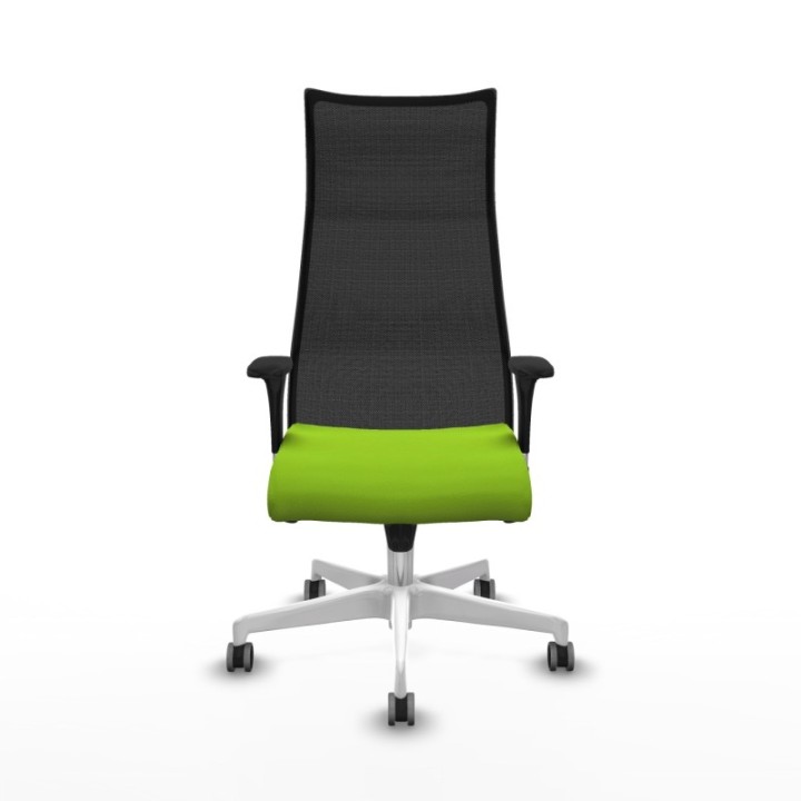 Albacete malla sincro malla negra similpiel pistacho brazos 1D base blanca ruedas 65mm engomadas