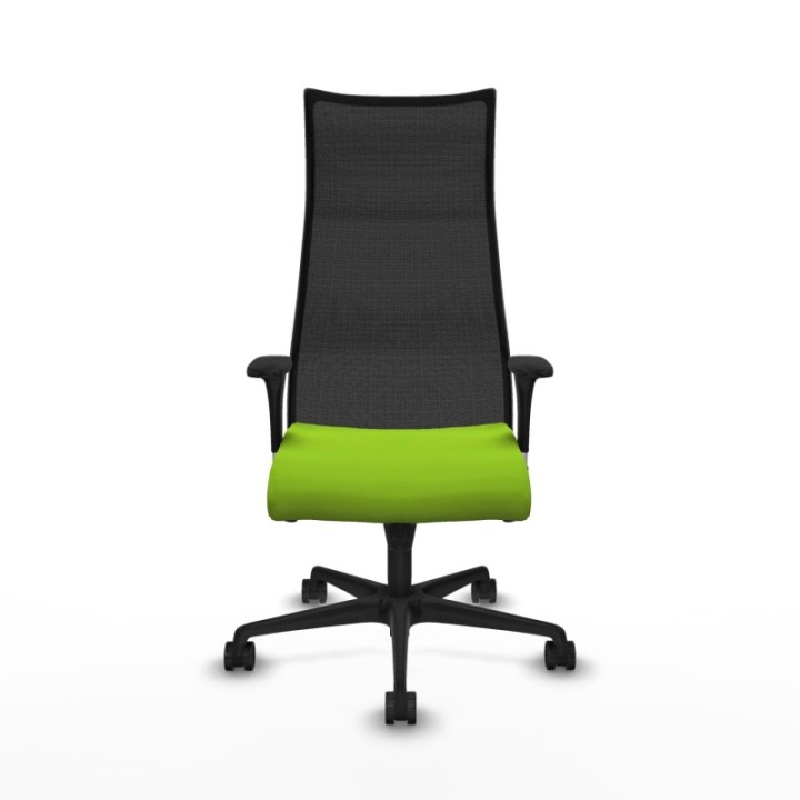 Albacete malla sincro malla negra similpiel pistacho brazos 1D base nailon ruedas 65 mm nailon