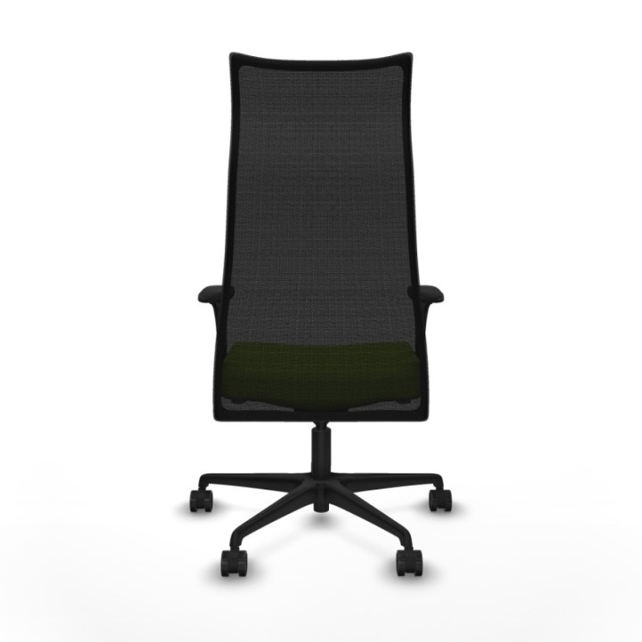 Albacete malla sincro malla negra similpiel pistacho brazos 1D base nailon ruedas 65 mm nailon