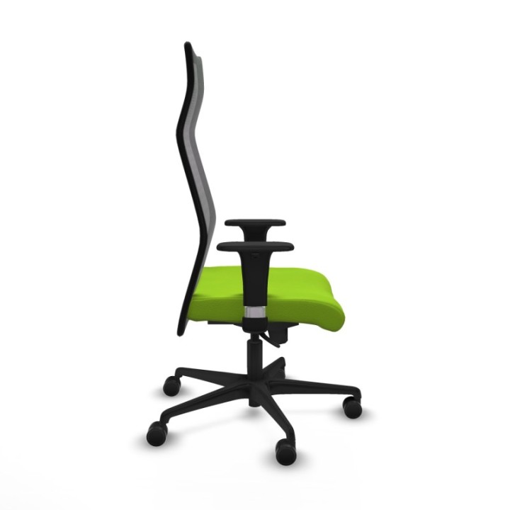 Albacete malla sincro malla negra similpiel pistacho brazos 1D base nailon ruedas 65 mm nailon