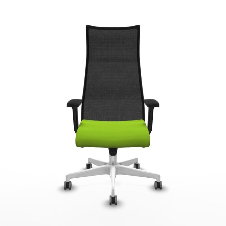 Albacete malla sincro malla negra similpiel pistacho brazos 2D base blanca ruedas 65mm engomadas