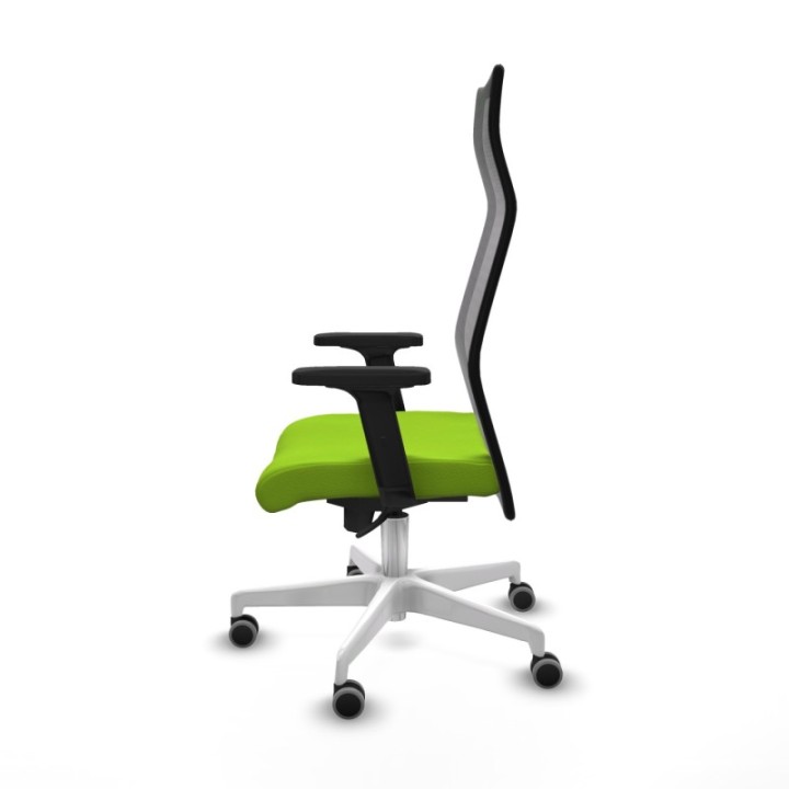 Albacete malla sincro malla negra similpiel pistacho brazos 2D base blanca ruedas 65mm engomadas