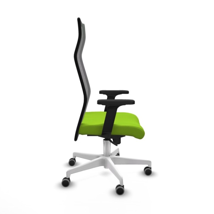 Albacete malla sincro malla negra similpiel pistacho brazos 2D base blanca ruedas 65mm engomadas