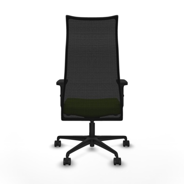 Albacete malla sincro malla negra similpiel pistacho brazos 2D base nailon ruedas 65 mm nailon