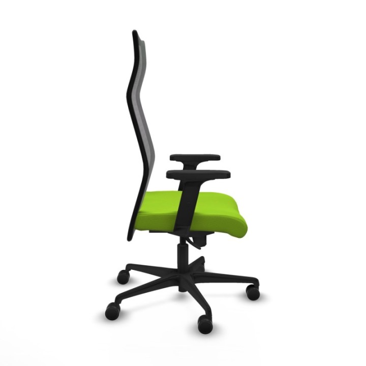 Albacete malla sincro malla negra similpiel pistacho brazos 2D base nailon ruedas 65 mm nailon