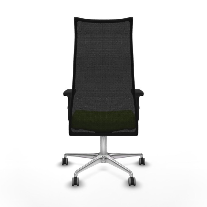 Albacete malla sincro malla negra similpiel pistacho brazos 2D base aluminio ruedas 65mm engomadas