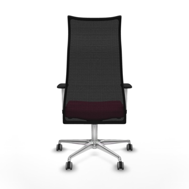 Albacete malla sincro malla negra similpiel rosa brazos blancos base aluminio ruedas 65mm engomadas