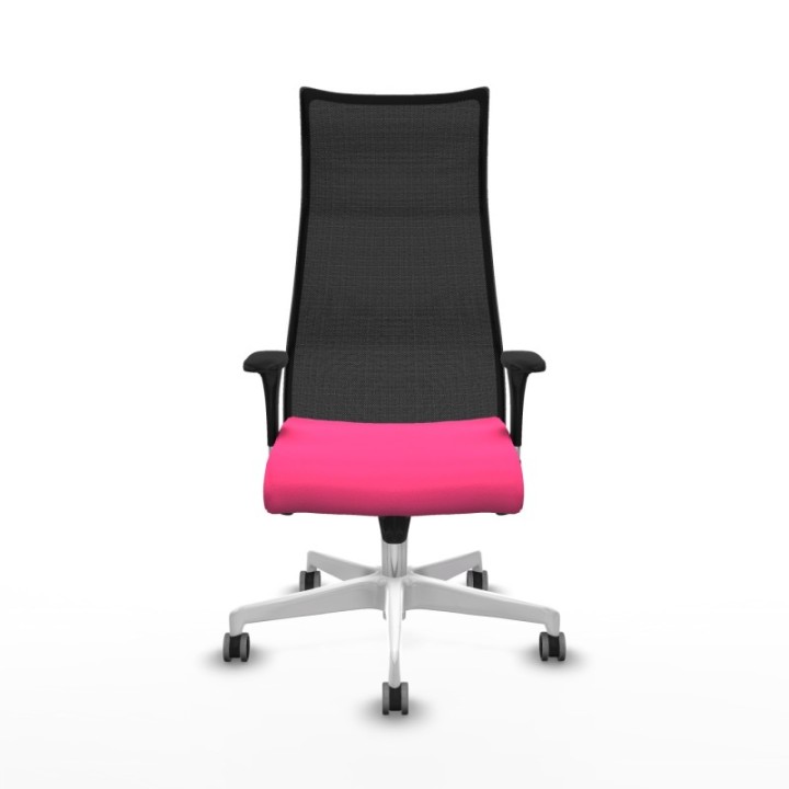 Albacete malla sincro malla negra similpiel rosa brazos 1D base blanca ruedas 65mm engomadas