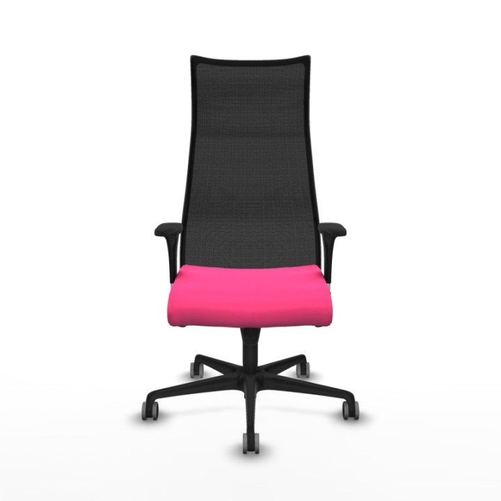 Albacete malla sincro malla negra similpiel rosa brazos 1D base nailon ruedas 65mm engomadas