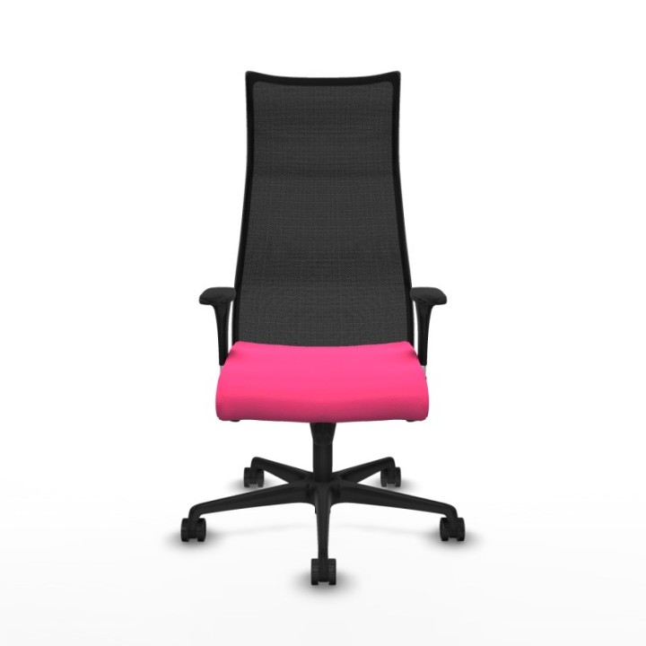 Albacete malla sincro malla negra similpiel rosa brazos 1D base nailon ruedas 65 mm nailon