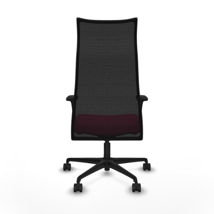 Albacete malla sincro malla negra similpiel rosa brazos 1D base nailon ruedas 65 mm nailon