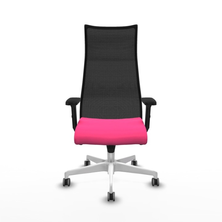 Albacete malla sincro malla negra similpiel rosa brazos 2D base blanca ruedas 65mm engomadas