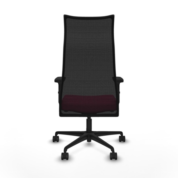 Albacete malla sincro malla negra similpiel rosa brazos 2D base nailon ruedas 65 mm nailon