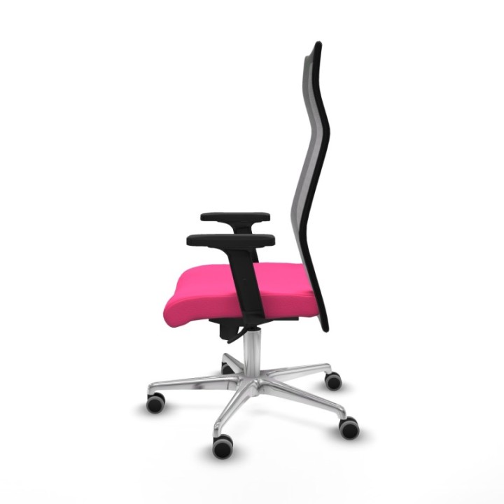 Albacete malla sincro malla negra similpiel rosa brazos 2D base aluminio ruedas 65mm engomadas