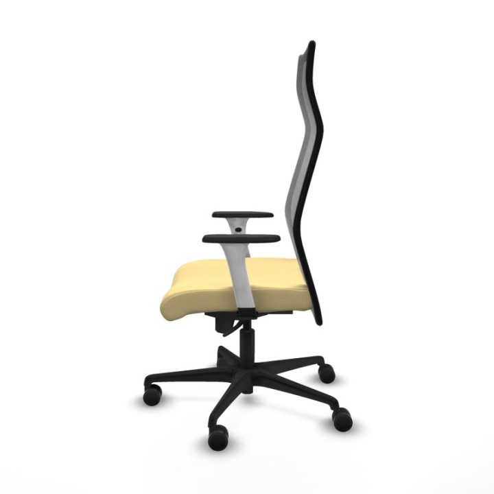 Albacete malla sincro malla negra similpiel crema brazos blancos base nailon ruedas 65 mm nailon