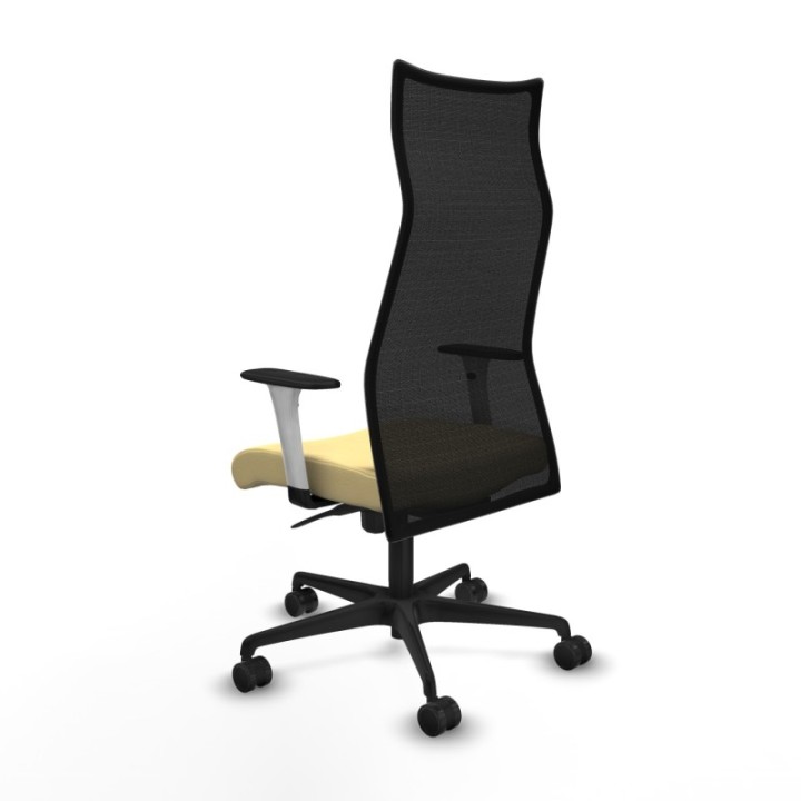 Albacete malla sincro malla negra similpiel crema brazos blancos base nailon ruedas 65 mm nailon