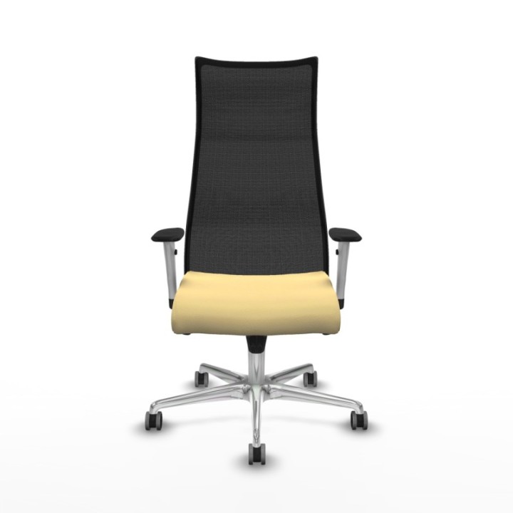 Albacete malla sincro malla negra similpiel crema brazos blancos base aluminio ruedas 65mm engomadas