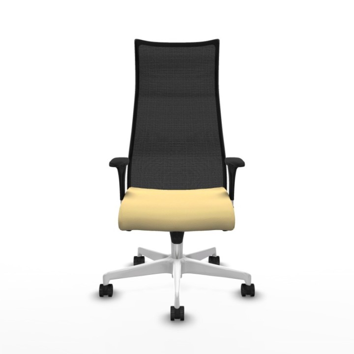 Albacete malla sincro malla negra similpiel crema brazos 1D base blanca ruedas 65 mm nailon